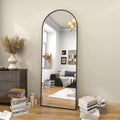64"X21" Arch Floor Mirror, Full Length Mirror Wall Mirrors Hanging or Leaning Arched-Top Full Body Mirror with Stand for Bedroom, Dressing Room, Black