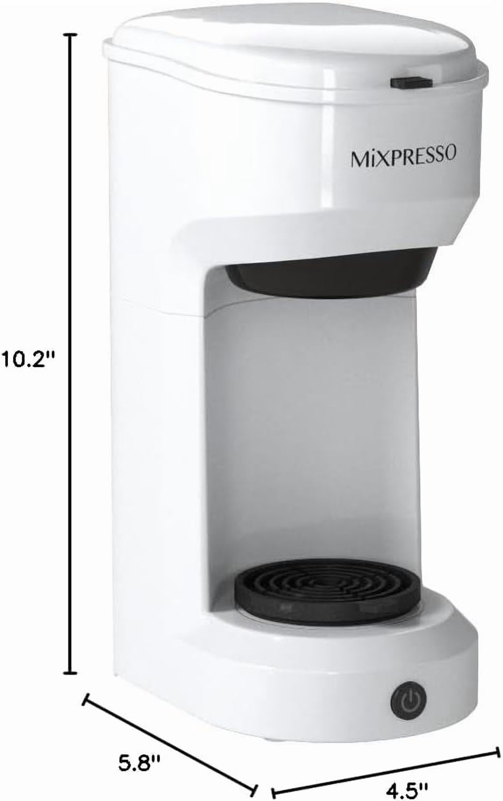 Single Serve Coffee Brewer, K Cup Compatible & Ground Coffee, White