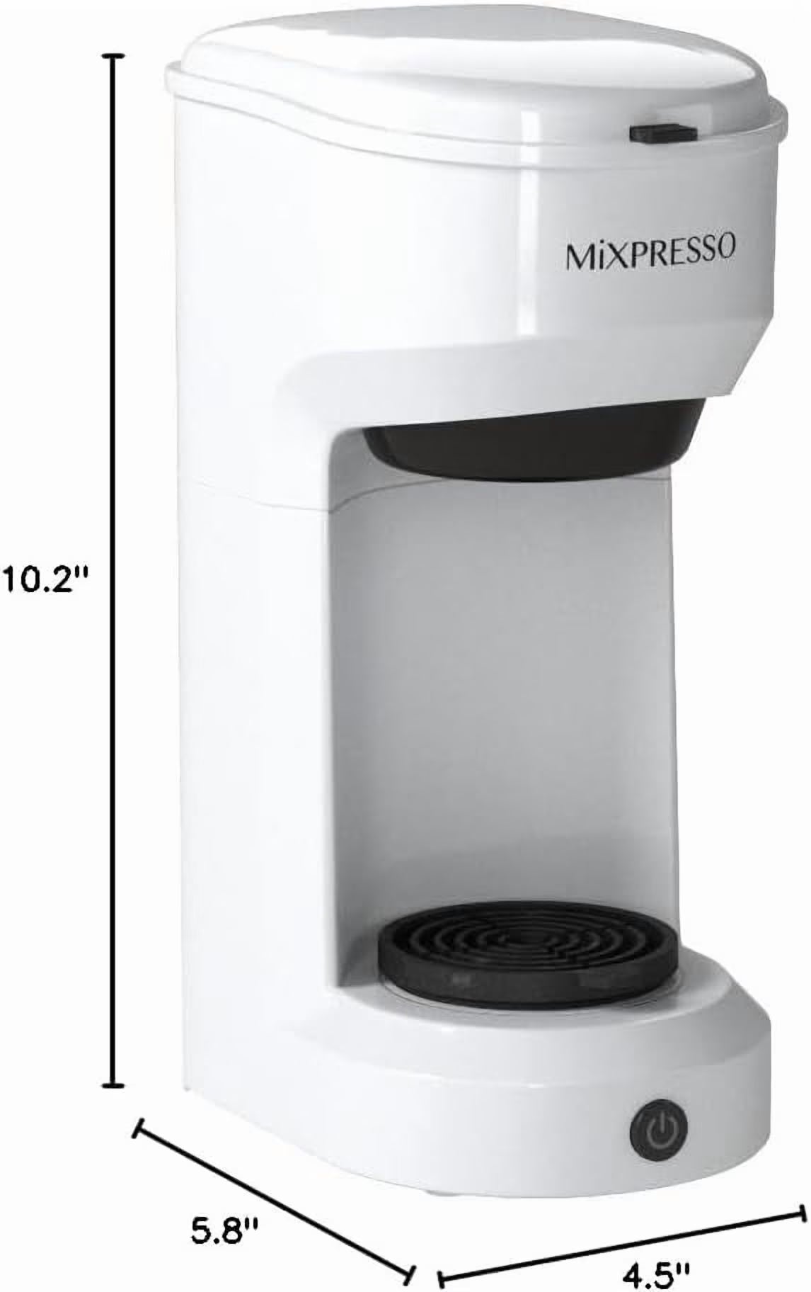 Single Serve Coffee Brewer, K Cup Compatible & Ground Coffee, White