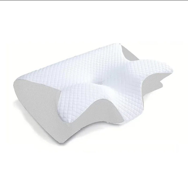 Butterfly Memory Foam Pillow, Cervical Support Neck Pain Relief Pillow for Side Back Sleeper, Contoured Ergonomic Sleep Pillow