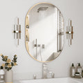 Oval Bathroom Mirror Capsule Wall Vanity Mirror, 24"X36" Gold Pill Mirrors Has Metal Frame for Bathroom