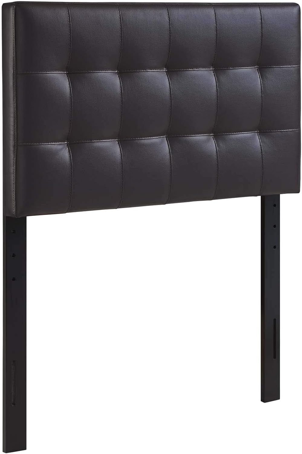 Lily Tufted Faux Leather Upholstered Twin Headboard in Brown
