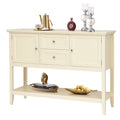 Sideboard Buffet Table Wooden Console Table W/ Drawers & Cabinets Beige