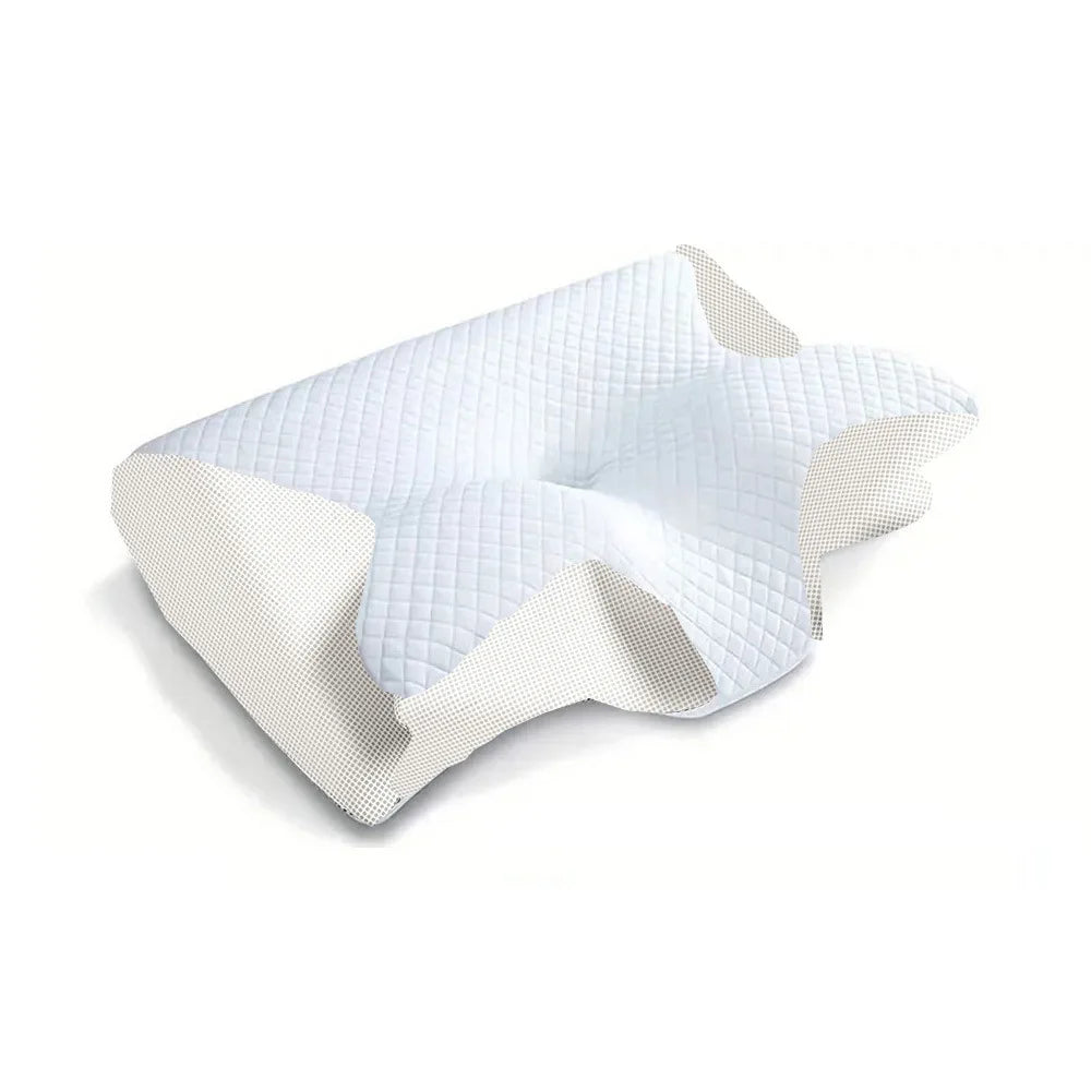 Butterfly Memory Foam Pillow, Cervical Support Neck Pain Relief Pillow for Side Back Sleeper, Contoured Ergonomic Sleep Pillow