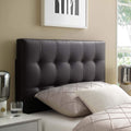 Lily Tufted Faux Leather Upholstered Twin Headboard in Brown