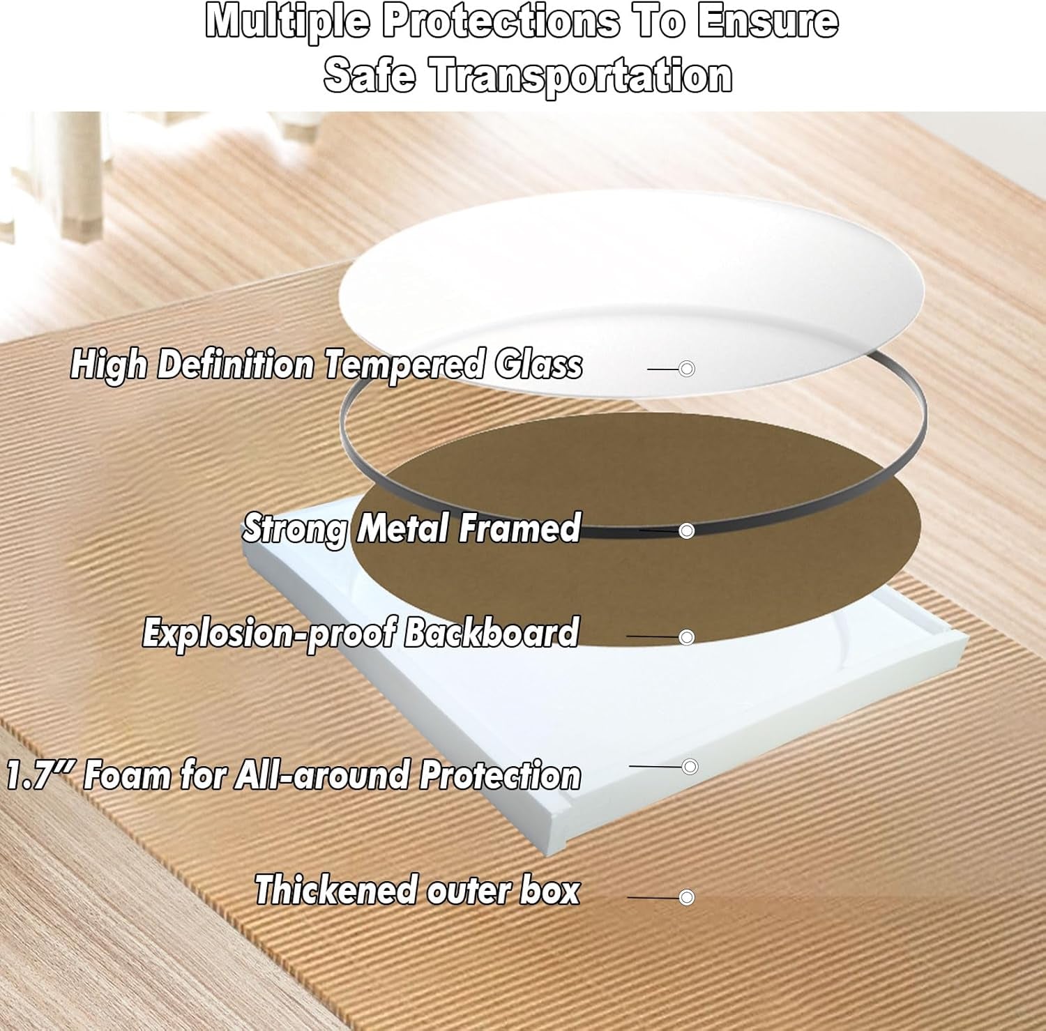 48 Inch Large round Mirror Black, Metal Framed Oversized Bathroom Wall Circle Mirror | Huge Modern Vanity Mirror, Bathroom Mirrors for over Sink, Bedroom, Living Room, Decor Entryway