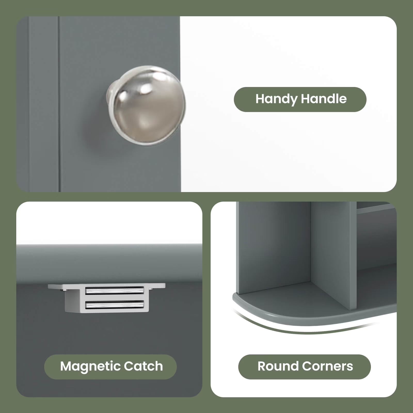 Costway Versatile Wall-Mounted Bathroom Storage Cabinet with Mirror in Gray