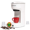 Single Serve Coffee Brewer, K Cup Compatible & Ground Coffee, White