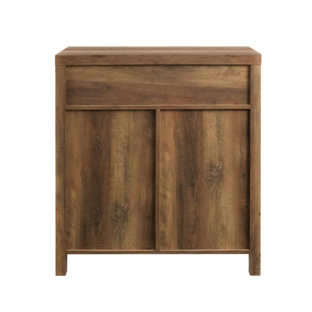 Barnwood Collection 30 In. Barnwood Accent Cabinet with Barn Doors