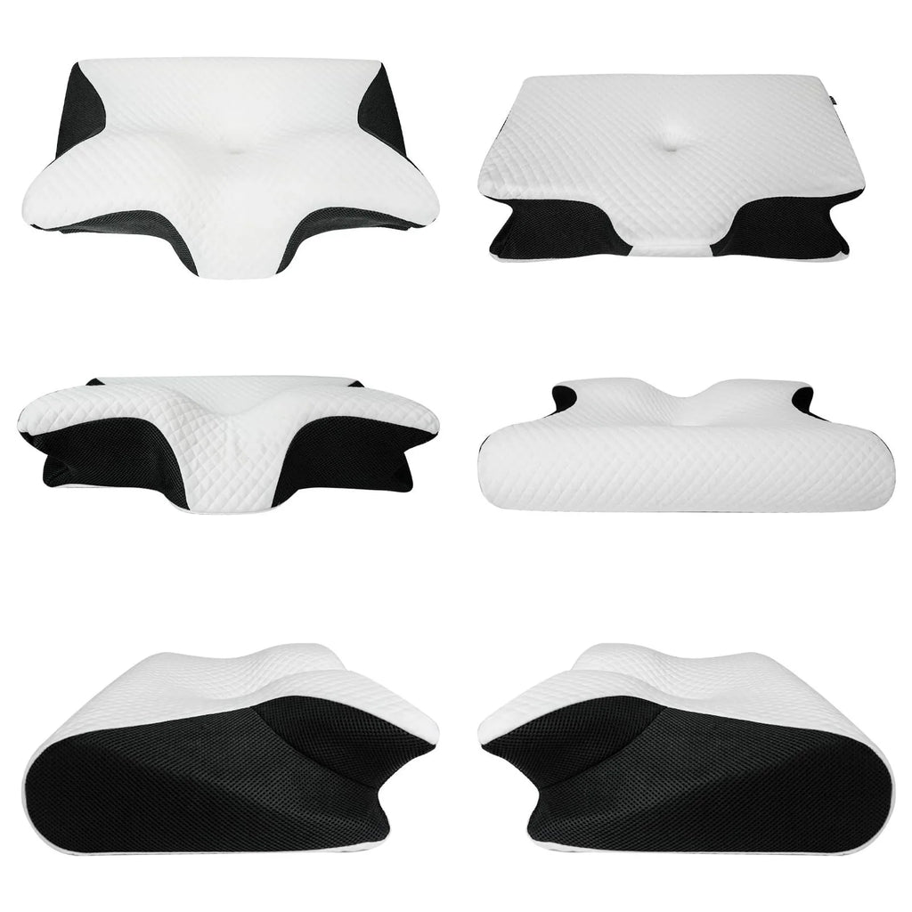 Butterfly Memory Foam Pillow, Cervical Support Neck Pain Relief Pillow for Side Back Sleeper, Contoured Ergonomic Sleep Pillow