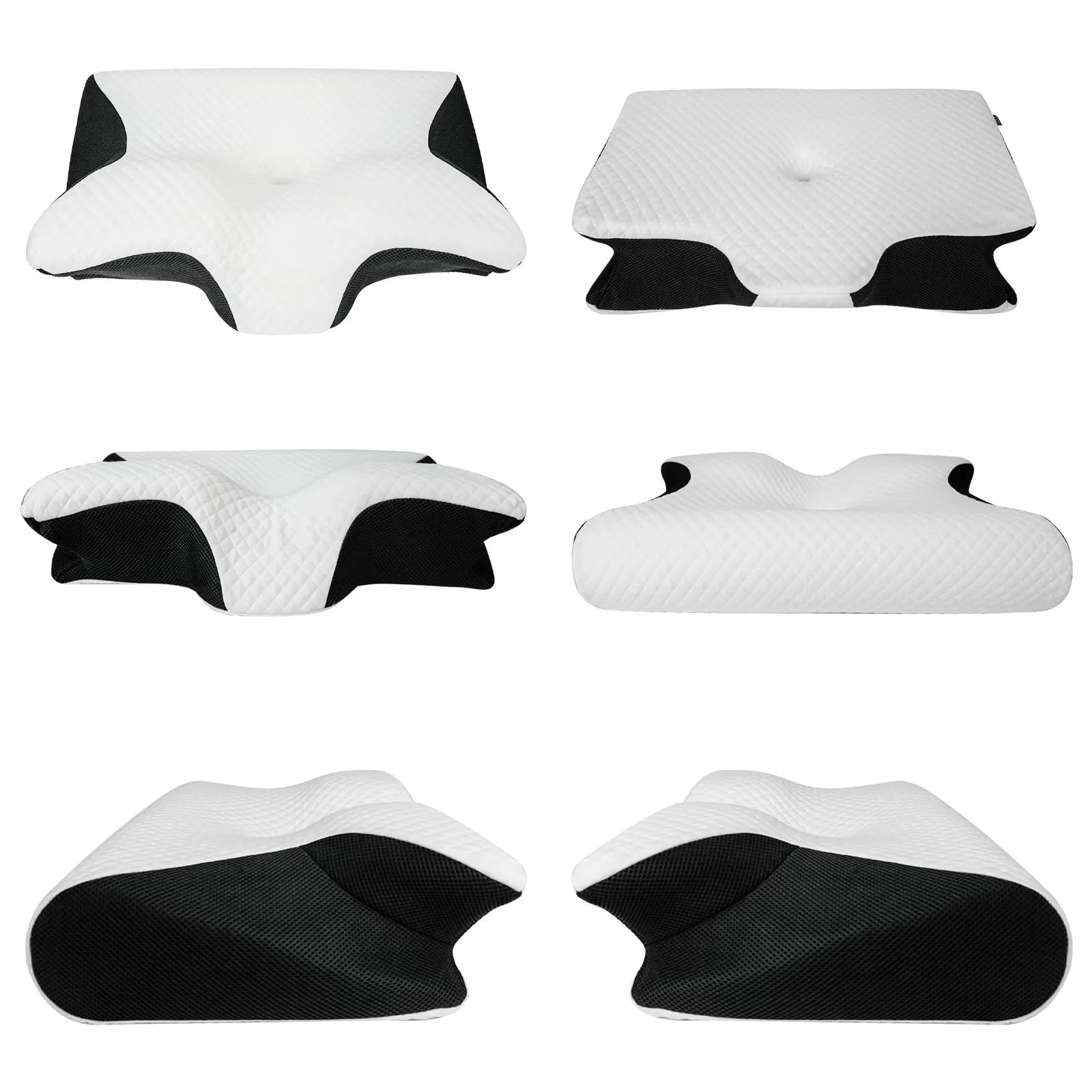 Butterfly Memory Foam Pillow, Cervical Support Neck Pain Relief Pillow for Side Back Sleeper, Contoured Ergonomic Sleep Pillow