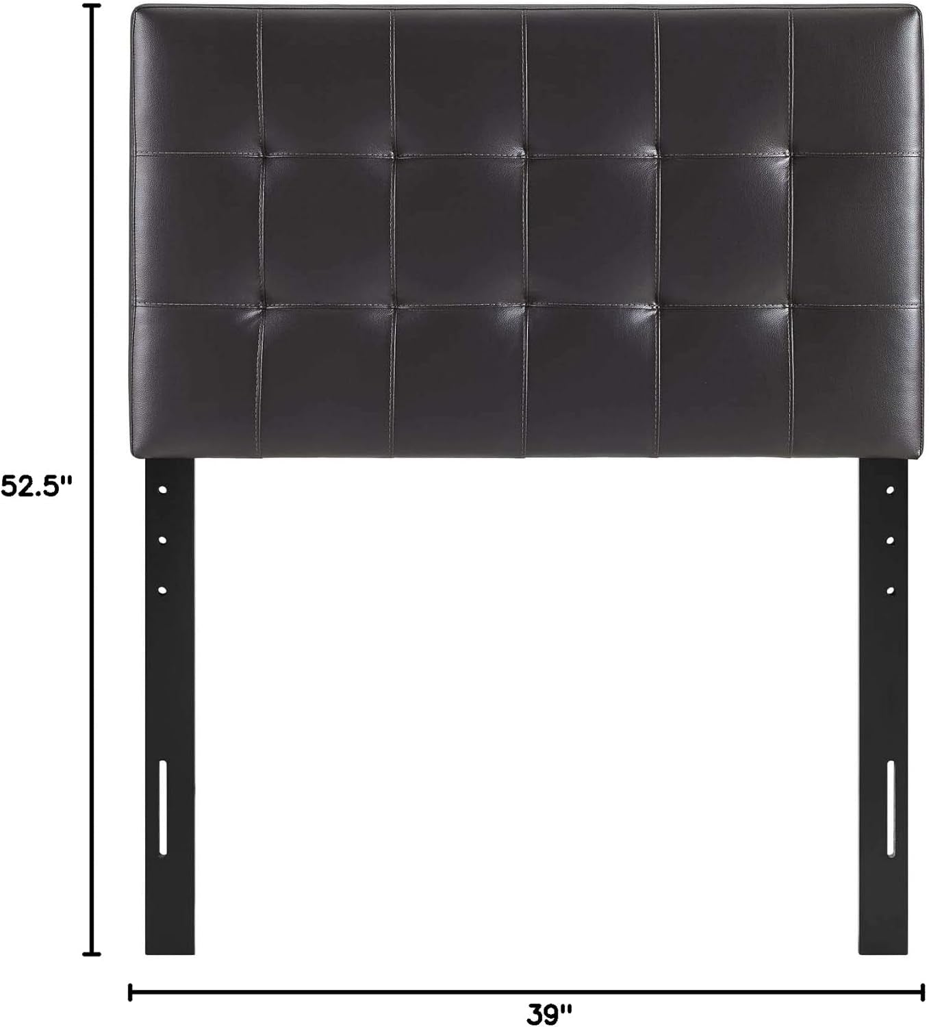 Lily Tufted Faux Leather Upholstered Twin Headboard in Brown