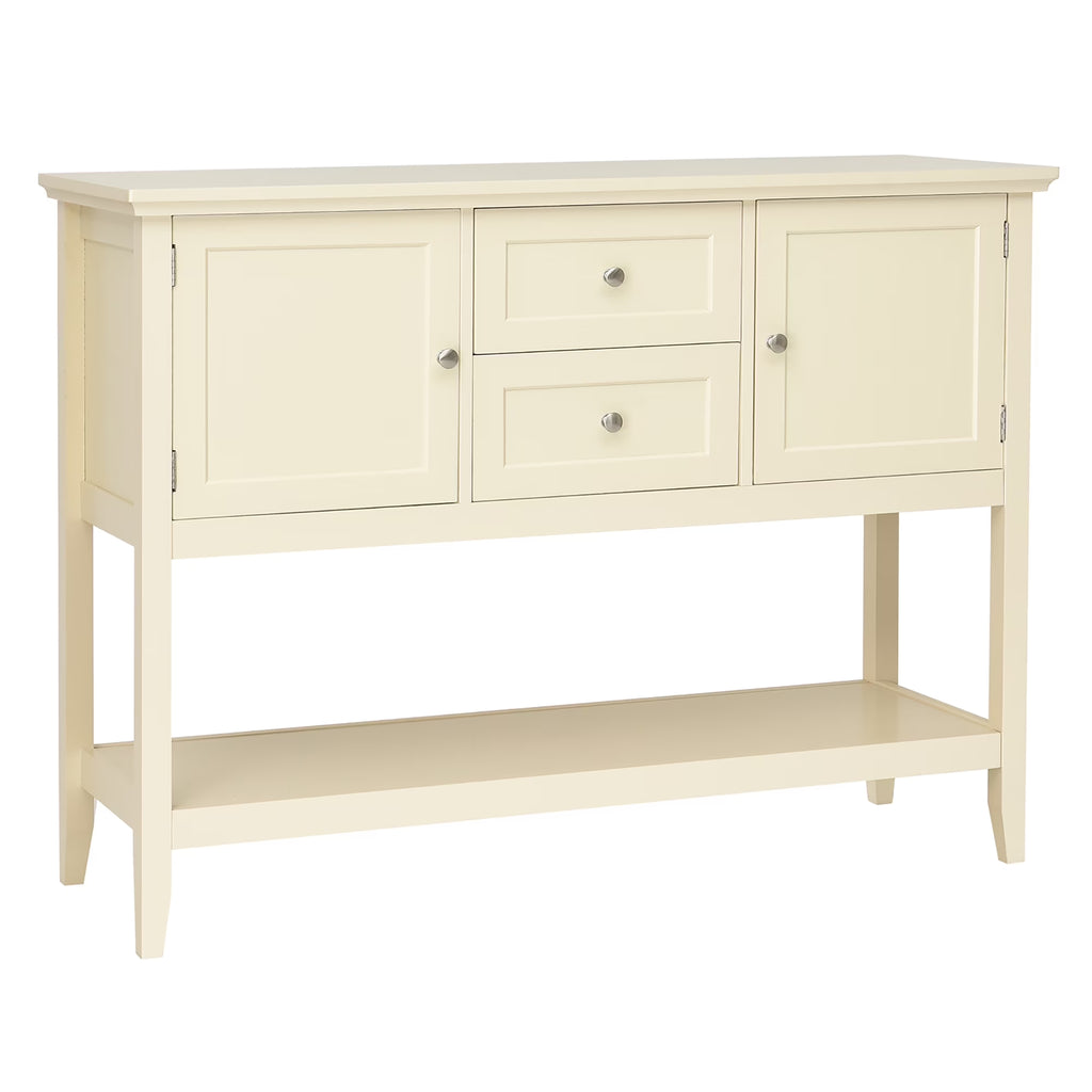 Sideboard Buffet Table Wooden Console Table W/ Drawers & Cabinets Beige