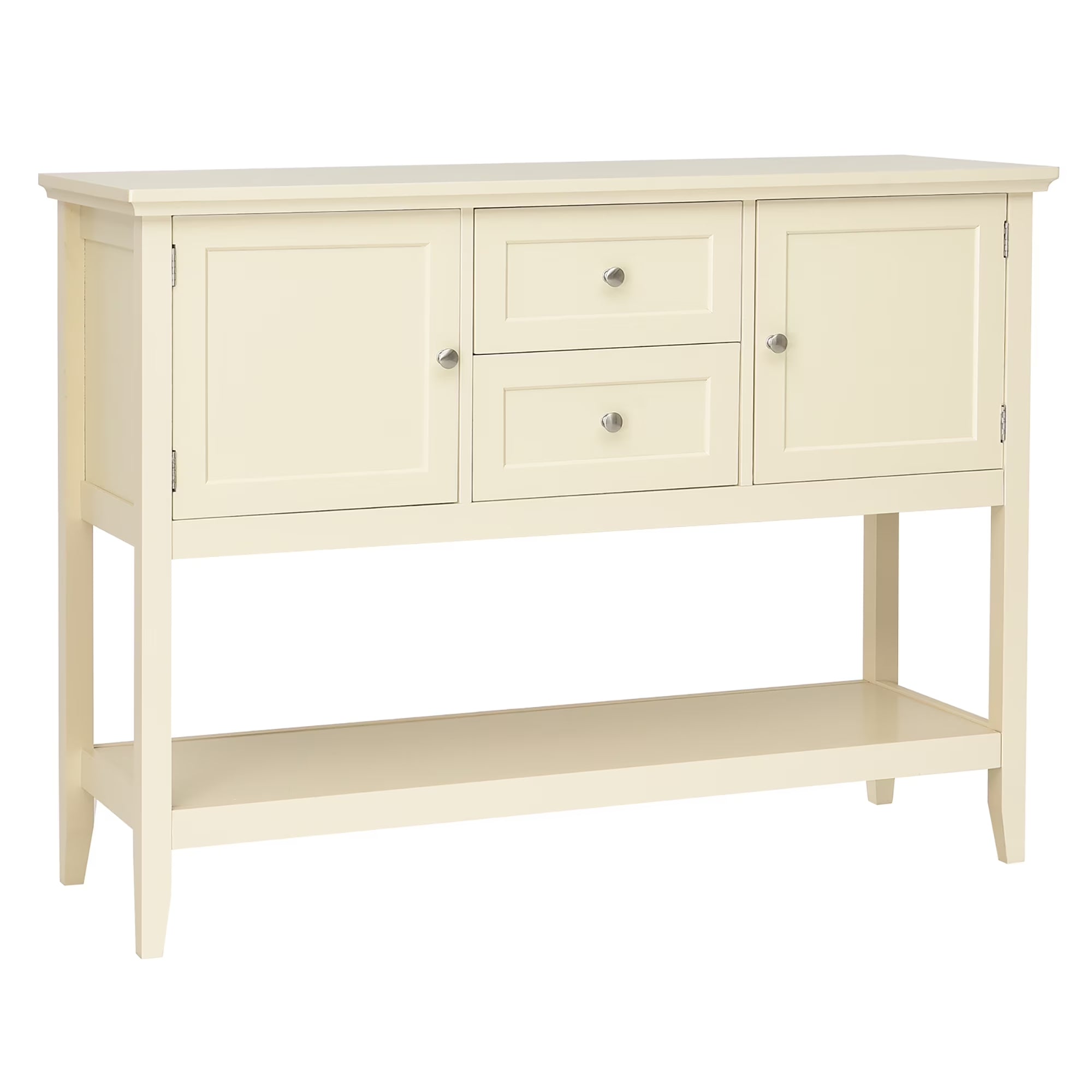 Sideboard Buffet Table Wooden Console Table W/ Drawers & Cabinets Beige